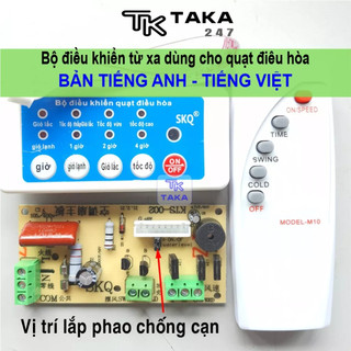 Bộ điều khiển từ xa cho quạt hơi nước quạt điều hòa LOẠI TỐT bản tiếng anh, tiếng việt mạch quạt hơi nước
