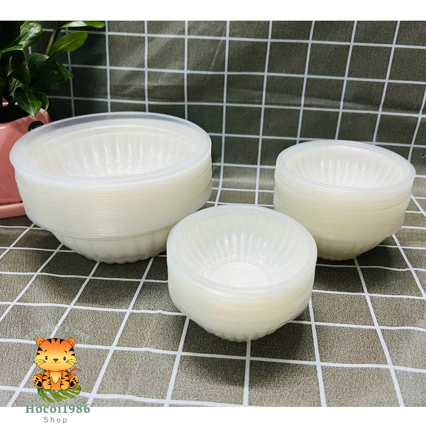 30 BÁT NHỰA DÙNG MỘT LẦN MÀU TRẮNG ĐỤC