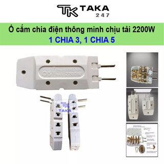 Ổ cắm chia điện đầu nối thông minh 1chia 3 1chia 5 siêu gọn siêu tiết kiệm chịu tải 2200W Sopoka Q5T và Q3T
