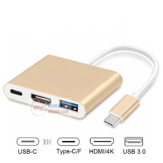 Đầu chuyển đổi type c usb 3.0 sang hdmi usb-c 4k 3 trong 1