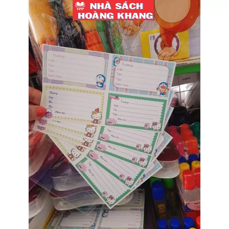 Set 20 nhãn vở ghi tên