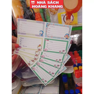 Set 20 nhãn vở ghi tên