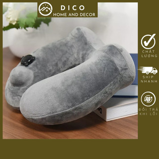 Gối chữ U tự bơm hơi, gối hơi văn phòng, du lịch gấp xách nhỏ gọn tiện lợi