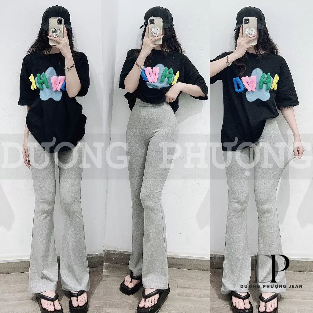 Quần thun nữ co giãn ống loe màu trơn, quần dài nữ lưng cao chất thun cotton hack dáng duongphuongjean - QU105
