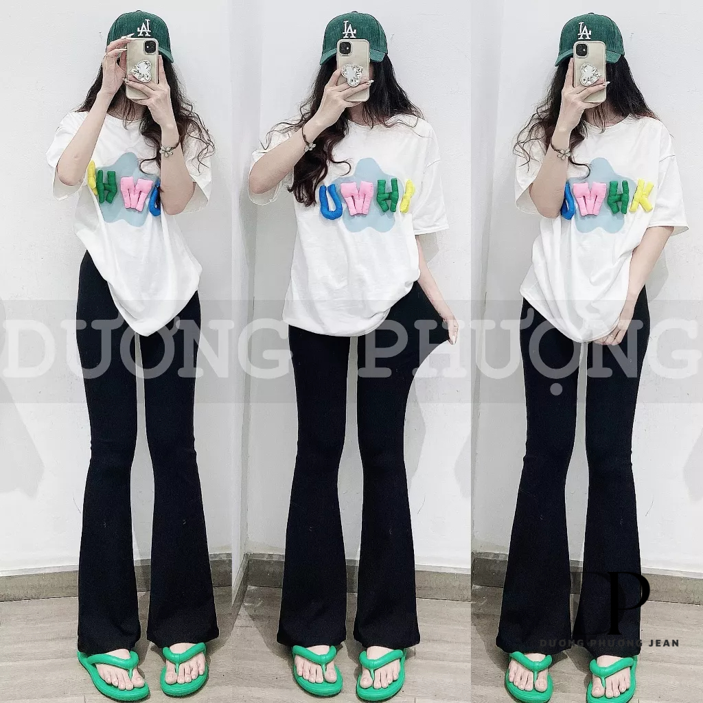 Quần thun nữ co giãn ống loe màu trơn, quần dài nữ lưng cao chất thun cotton hack dáng duongphuongjean - QU105