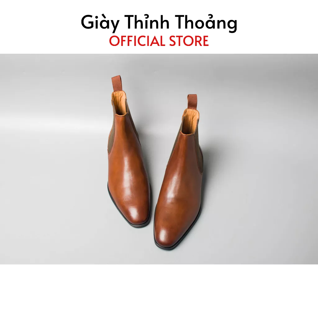 Giày Boots Nam Kiểu Dáng Chelsea Thời Trang Công Sở Chất Liệu Da Bê Nhập Khẩu Cao Cấp (D 15 )