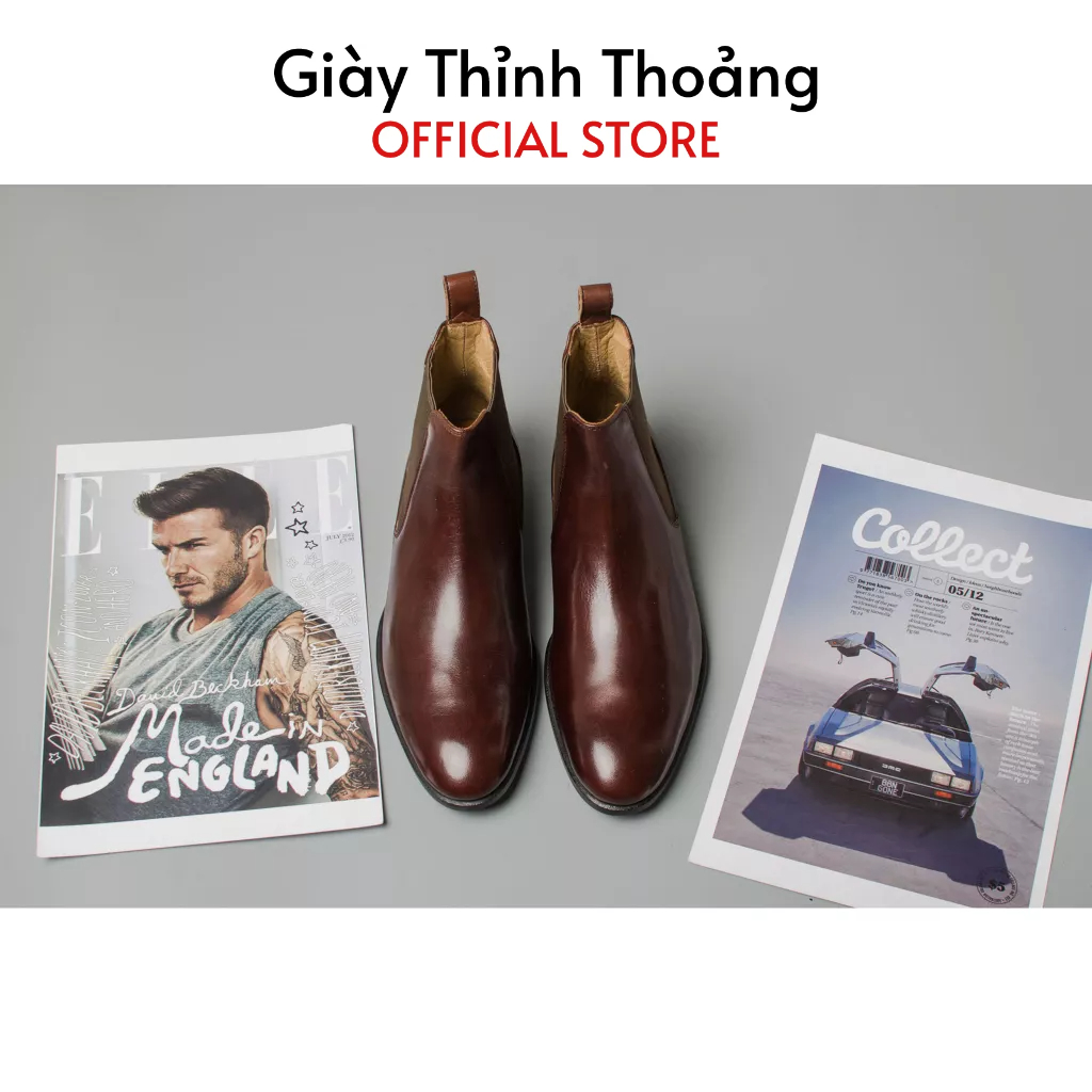 Giày Boot Nam Kiểu Dáng Chelsea Thời Trang Công Sở Lịch Lãm Chất Liệu Da Bê Nhập Khẩu (VH 1913)