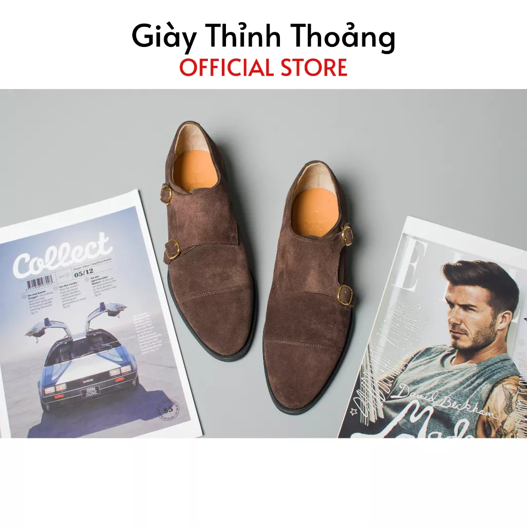 Giày Tây Nam Khóa Cài Monkstrap Thời Trang Sang Trọng Lịch Sự Chất Liệu Da Bê Cao Cấp (PCL 001)
