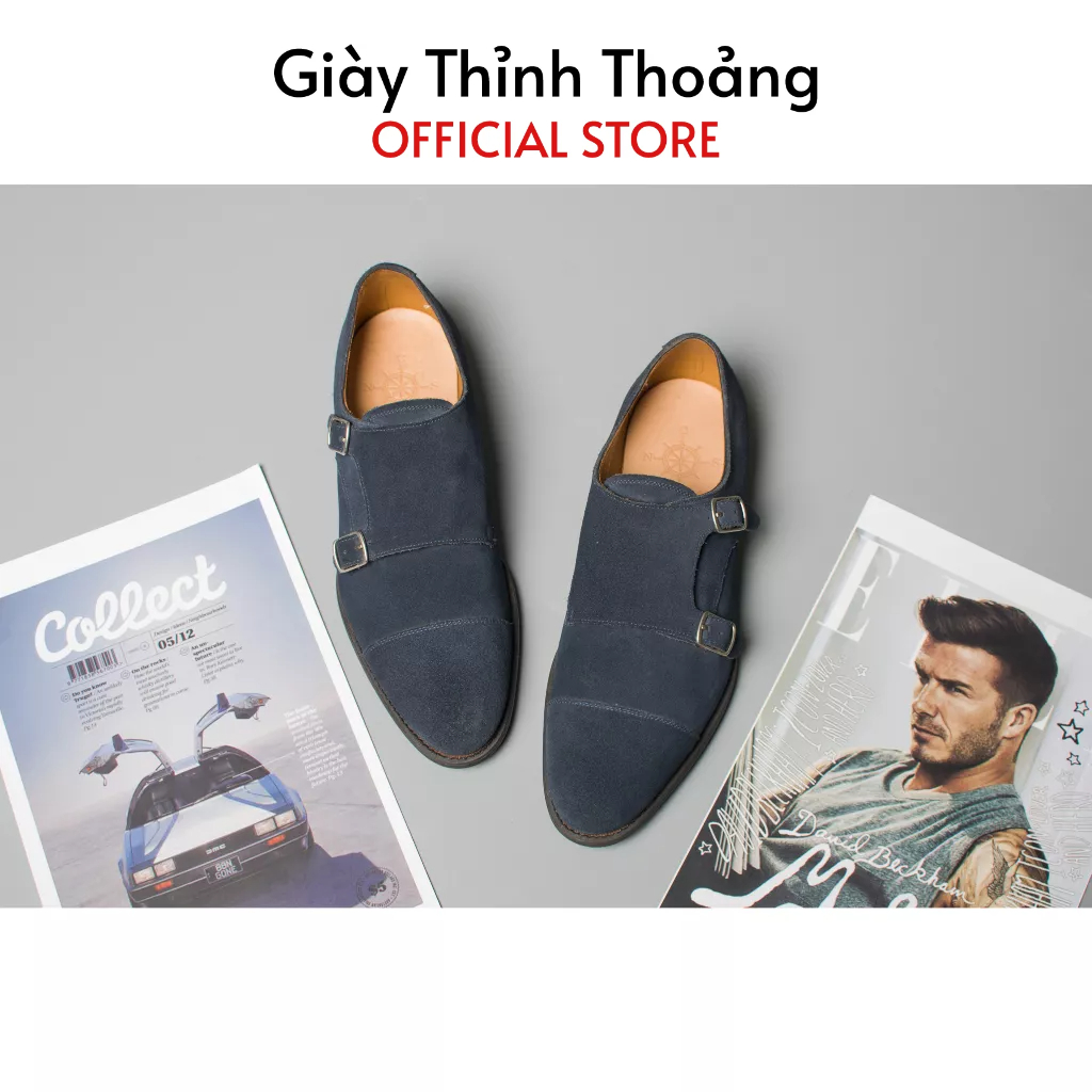 Giày Tây Nam Kiểu Dáng Khóa Cài Monkstrap Chất Liệu Da Bê Nhập Khẩu Cao Cấp (U 1987)