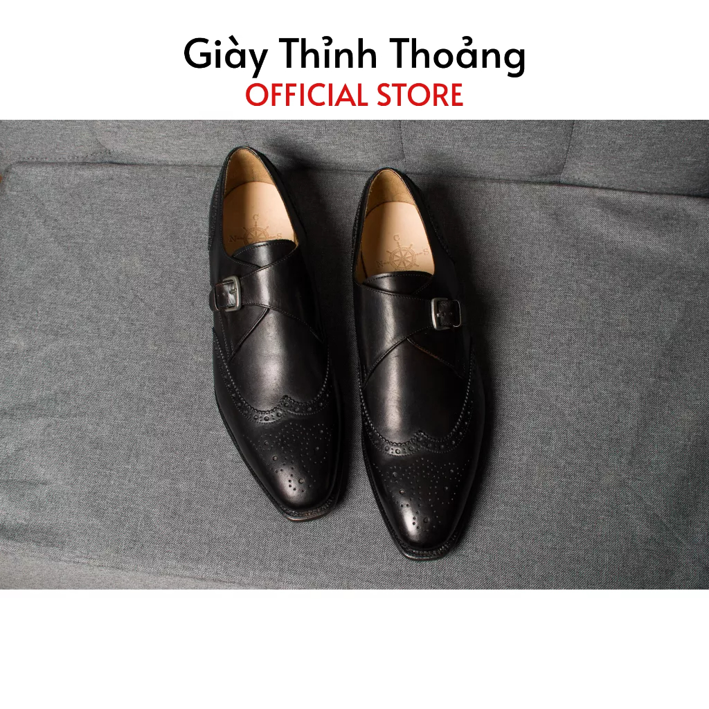 Giày Tây Nam Khoá Cài Monkstrap Thời Trang Công Sở Sang Trọng Lịch Lãm Chất Liệu Da Bê Nhập Khẩu (GM 055)