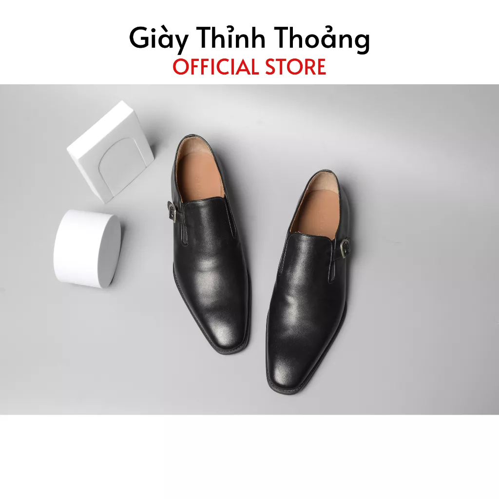 Giày Tây Nam Công Sở Kiểu Dáng MonkStrap Khóa Cài Khâu Thủ Công Chất Liệu Cao Cấp (2 S 13 SB 1007)
