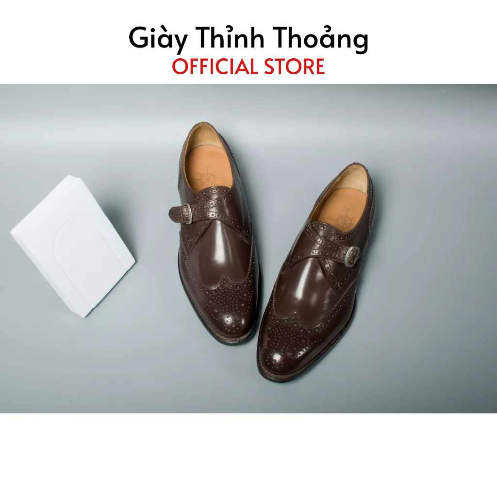 Giày Tây Nam Kiểu Dáng Monkstrap Thời Trang Công Sở Chất Liệu Da Bê Cao cấp (NY 314)