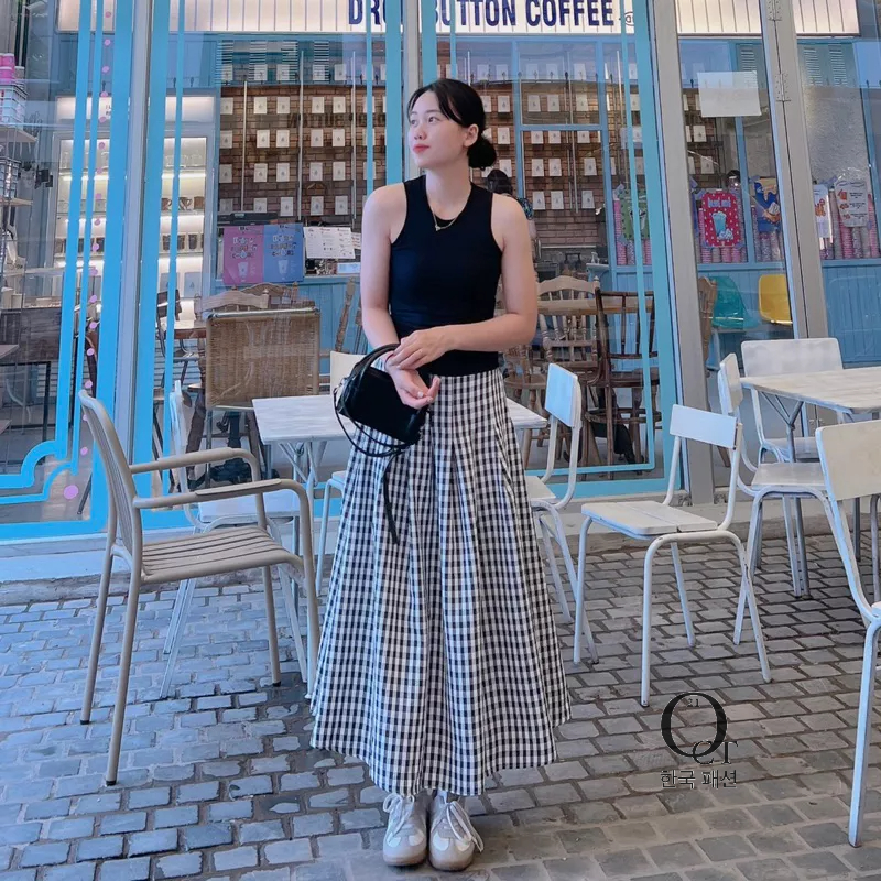 Chân váy chữ A dáng dài - phong cách ulzang Hàn Quốc