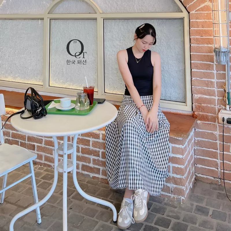 Chân váy chữ A dáng dài - phong cách ulzang Hàn Quốc