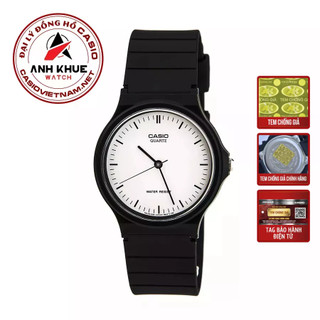 Đồng hồ nam casio mq-24-7eldf dây nhựa đen - mặt trắng đồng hồ kim