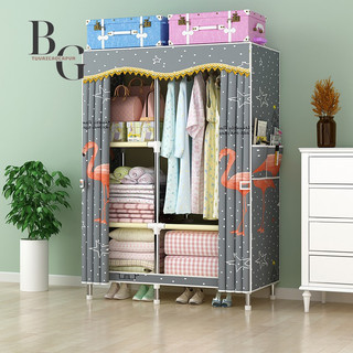 Tủ đựng quần áo vải khung thép 2 buồng khung thép loại 1 cỡ lỡn vải cotton