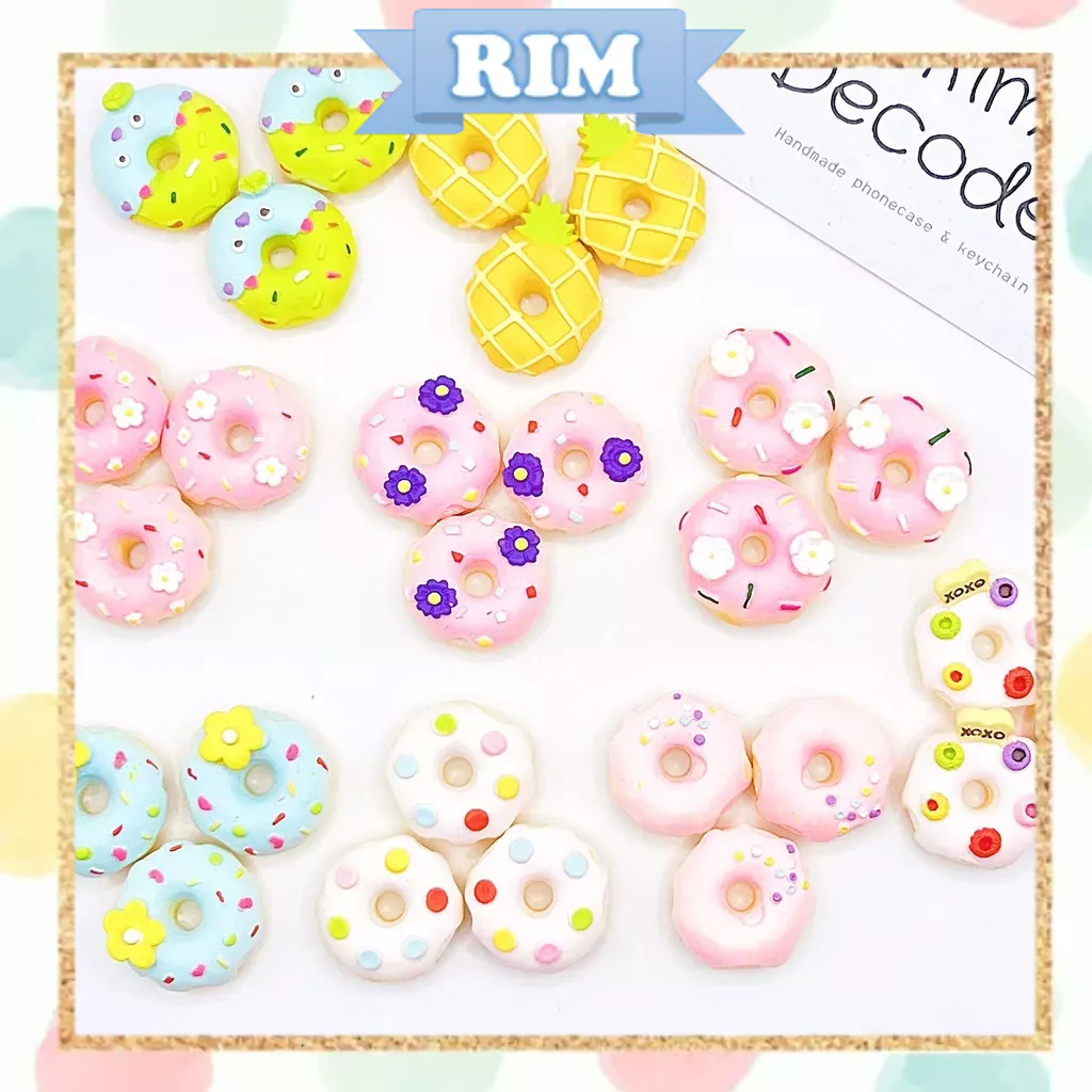 Charm bánh donut - dùng trang trí ốp lưng điện thoại, slime, kẹp tóc, Jibbit gắn dép crocs