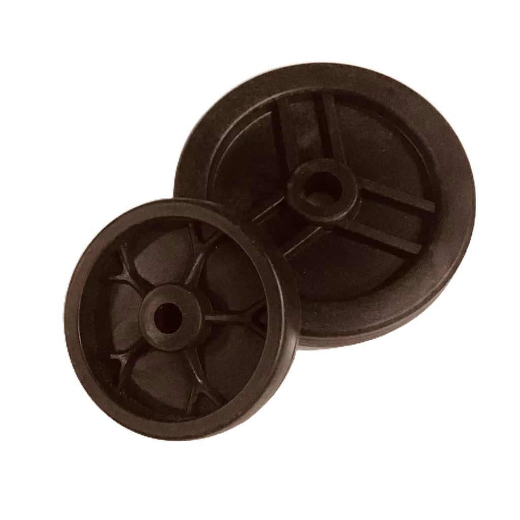 Bánh xe nhựa vành 110mm cốt 15mm dùng cho bơm hơi , cắt sắt , xe đẩy hàng