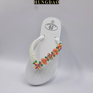 Dép xỏ ngón nữ HD đính hoa chuỗi nhỏ cầu vồng xinh mang đi chơi có đế chống trơn trượt đủ size nhiều màu