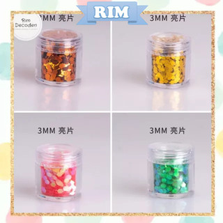 Hũ 10gr kim tuyến 3mm trang trí nail, resin, ốp điện thoại