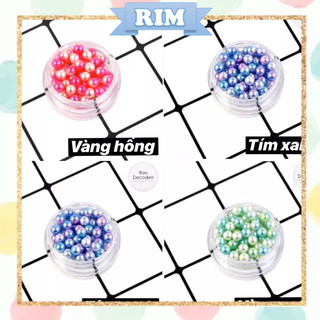 5 hạt trai nhũ 2 màu 4mm - trang trí ốp điện thoại, nail