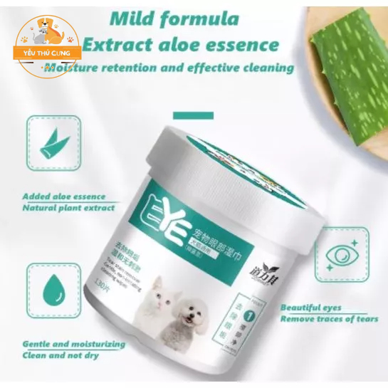 🔆SIÊU RẺ🔆 Hộp Khăn Ướt Lau Ghèn Mắt & Vết Ố Cho Chó Mèo