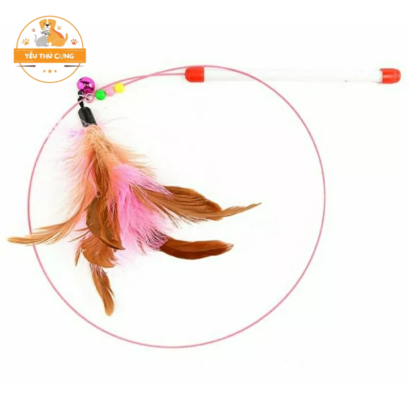 Cần câu mèo lông vũ, dây thép dẻo bền giá rẻ