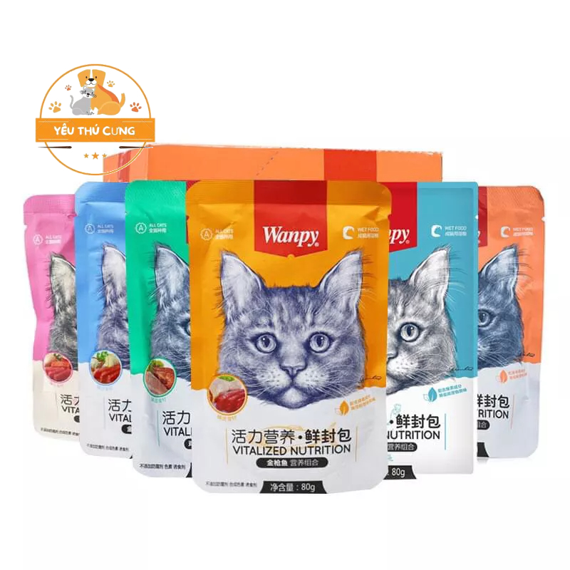 COMBO 10 gói pate WANPY ⚡RẺ NHẤT⚡ cho mèo 80g/gói thơm ngon