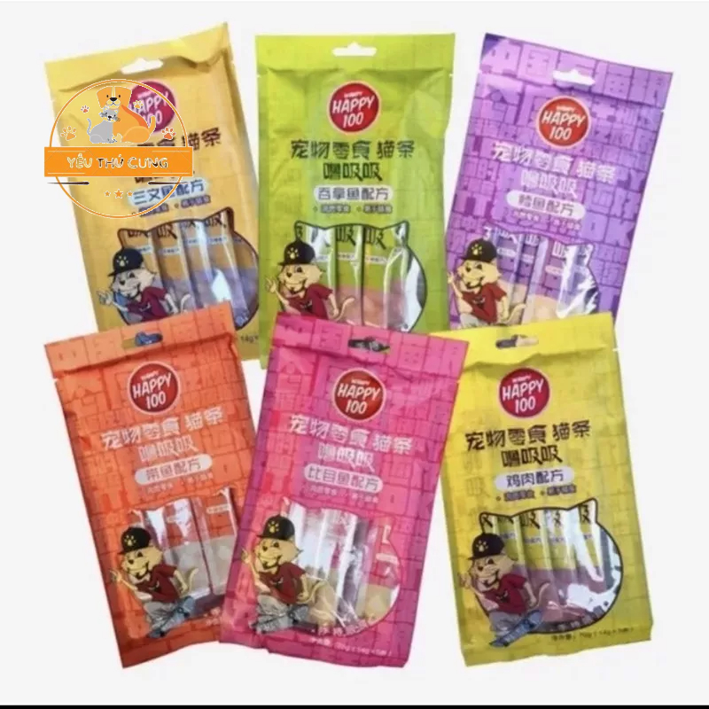 Súp thưởng Happy100 ✴️SIÊU RẺ✴️ cho mèo gói 5 thanh