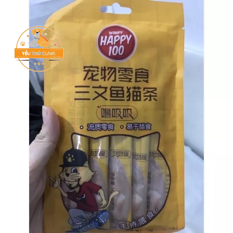 Súp thưởng Happy100 ✴️SIÊU RẺ✴️ cho mèo gói 5 thanh