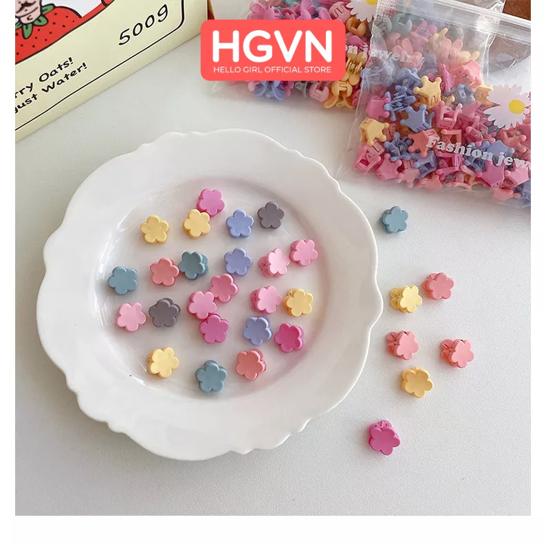 30 Cái / Túi Kẹp Toc Mini HGVN Dễ Thương Trái Tim Hoa Vương Miện Động Vật Đầy Màu Sắc Ngọt Ngào Cho Bé #75