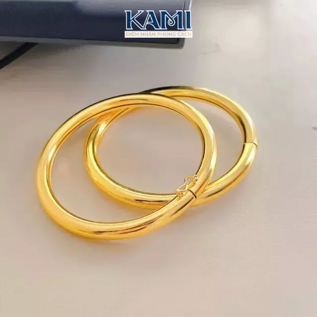 Vòng tay khoá cài mạ vàng 24k không gỉ bền màu KAMI