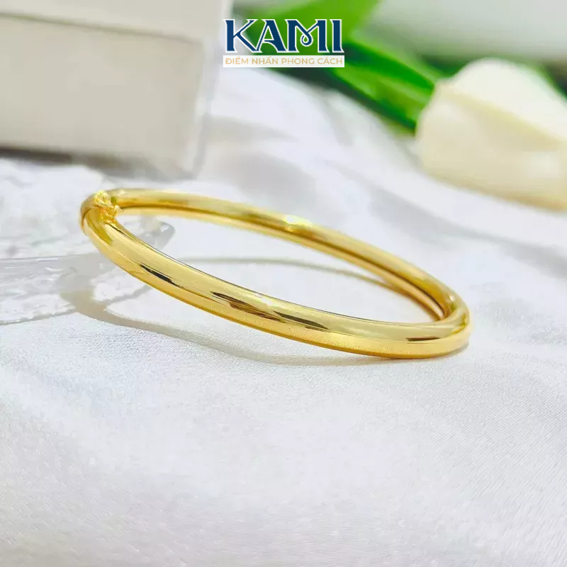 Vòng tay khoá cài mạ vàng 24k không gỉ bền màu KAMI