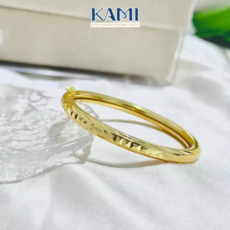 Vòng tay khoá cài mạ vàng 24k không gỉ bền màu KAMI