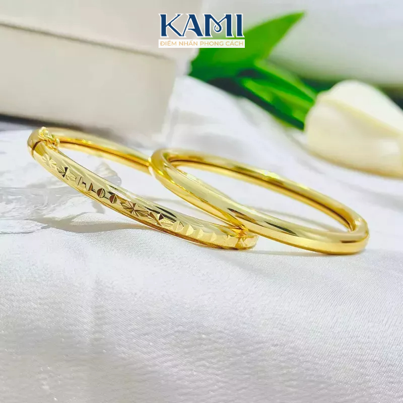 Vòng tay khoá cài mạ vàng 24k không gỉ bền màu KAMI