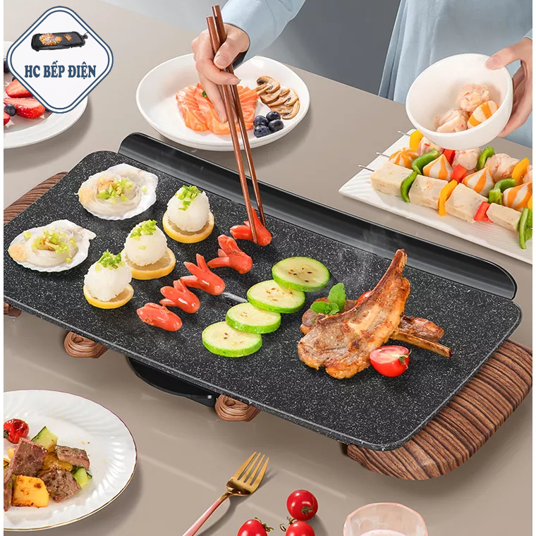 Bếp Nướng Điện Không Khói Đa Năng Hàn Quốc Chảo Đá Cao Cấp Nướng Thịt