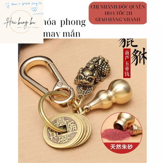Móc khóa hồ lô đồng xu may mắn