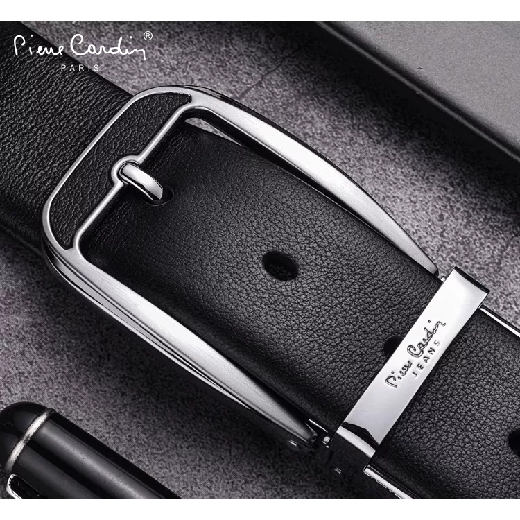 Thắt Lưng Nam Da Bò Thật 100% Cao Cấp Hàng Hiệu Pierre Cardin Dây Nịt Nam Cao Cấp PD112 Hộp Gỗ Làm Quà Tặng, Quà Biếu