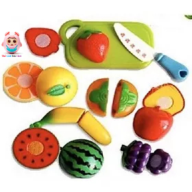 Đồ chơi hoa quả rau củ nhựa cắt đôi 19 chi tiết