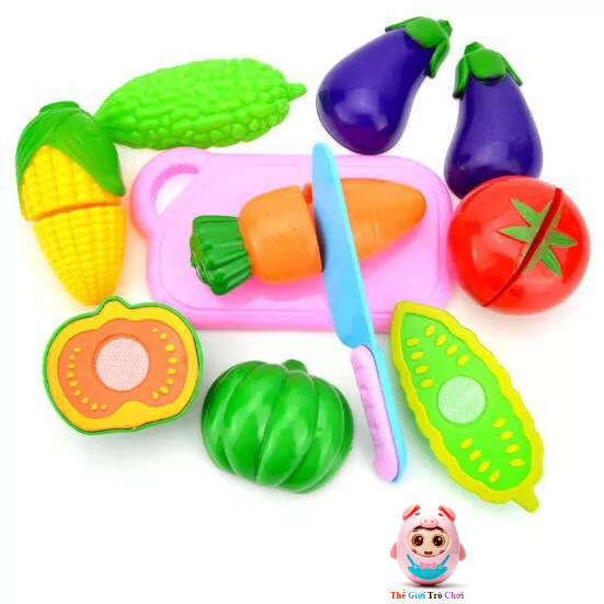Đồ chơi hoa quả rau củ nhựa cắt đôi 19 chi tiết