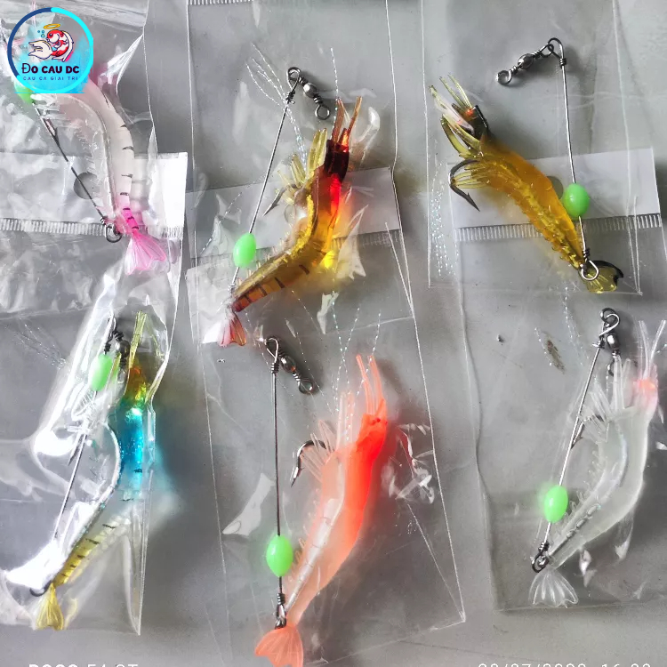 Mồi Lure - Mồi Tôm Dạ Quang Mềm Câu Cá