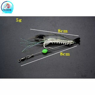 Mồi Lure - Mồi Tôm Dạ Quang Mềm Câu Cá