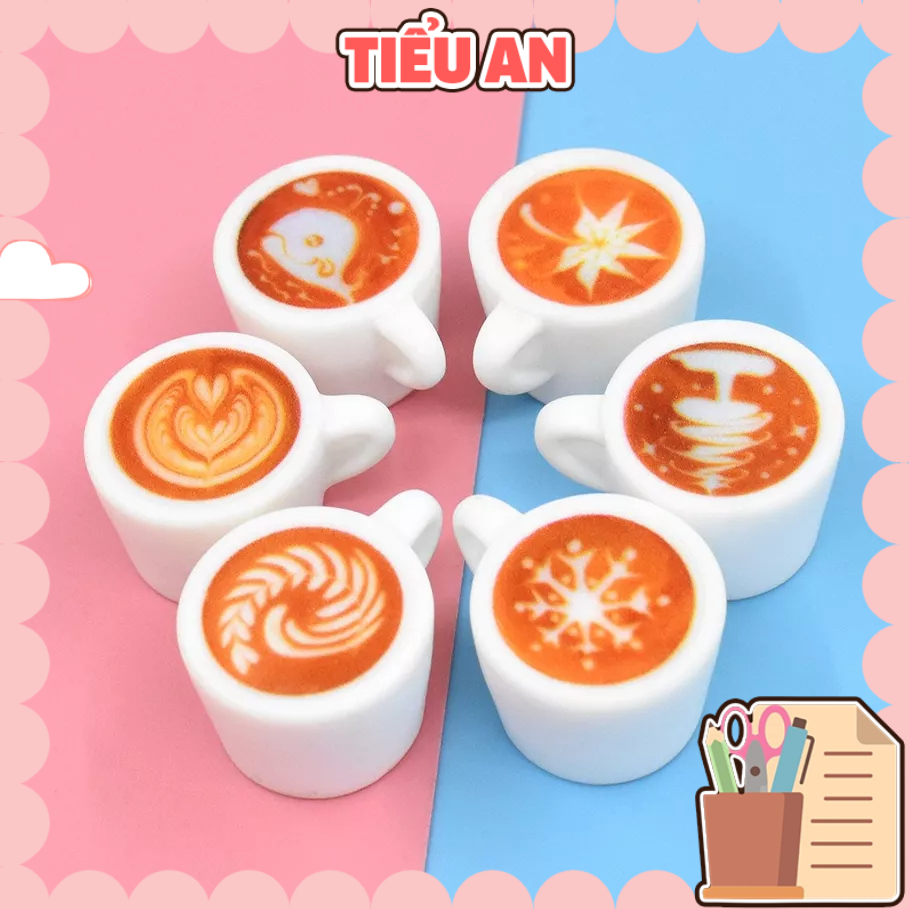 Charm  slime/ Dụng Cụ Charm Trang Trí Mô Hình Ly Cà Phê Capuchin0 xinh xắn - Giá 1 charm
