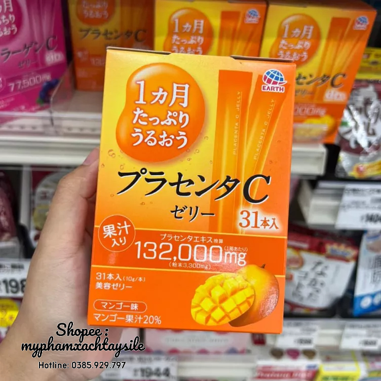 Thạch Collagen Placenta Jelly Earth Nhật Bản 31 Gói - COLLAGEN DẠNG THẠCH