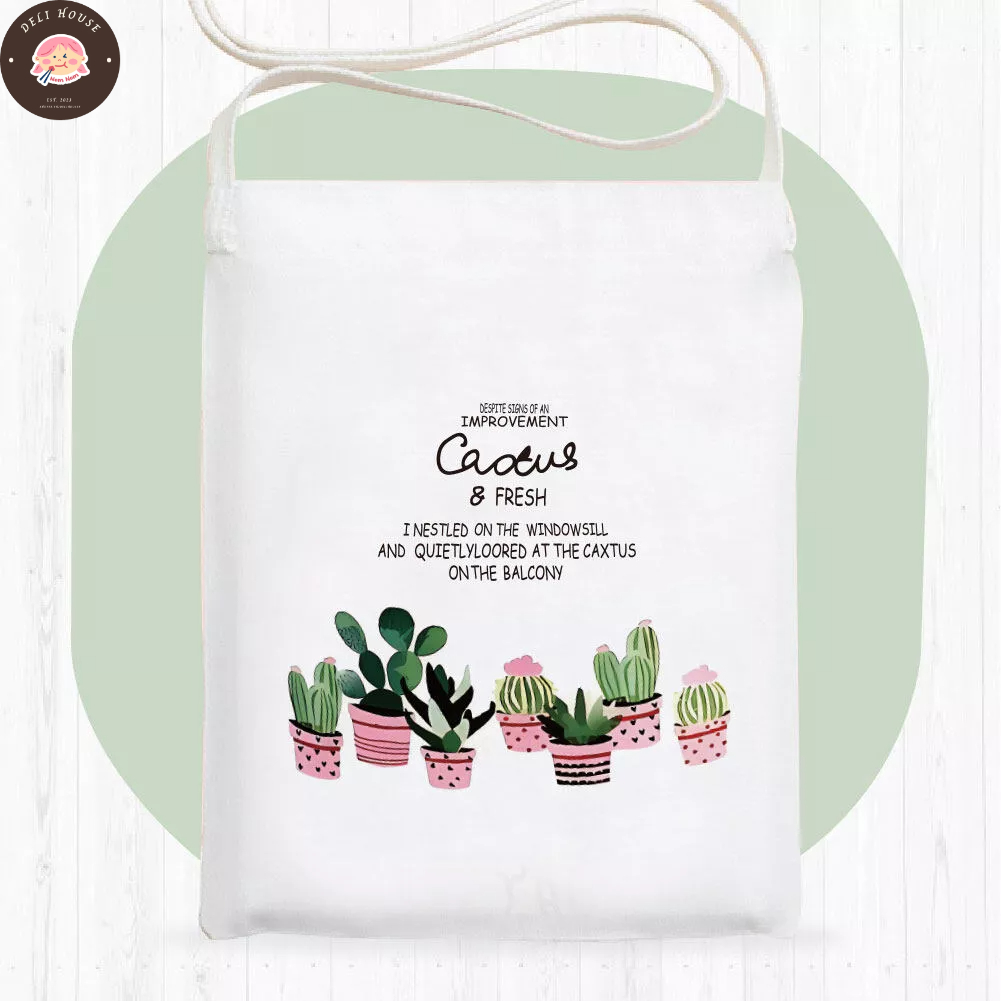 Túi tote nhỏ 20x25 xinh xắn hoạ tiết dễ thương