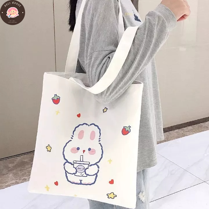 Túi tote 31x34 đeo vai hoạ tiết dễ thương 6 mẫu