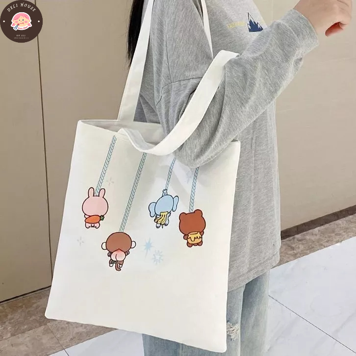 Túi tote 31x34 đeo vai hoạ tiết dễ thương 6 mẫu