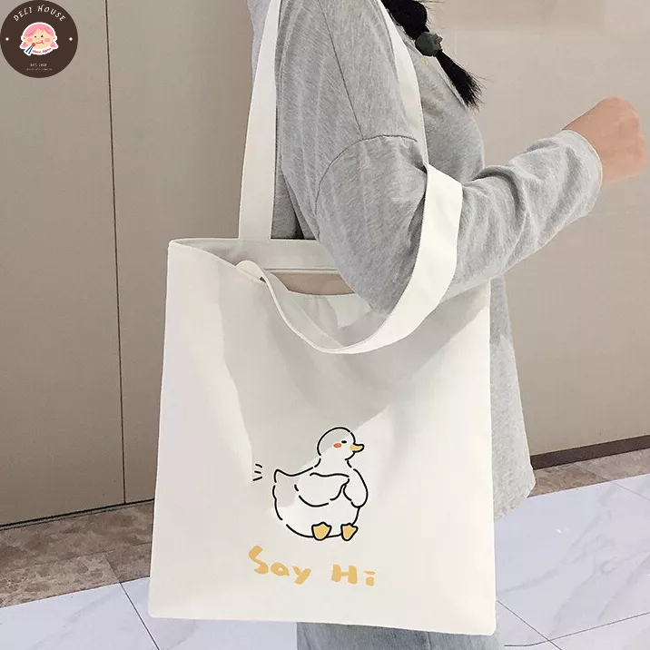 Túi tote 31x34 đeo vai hoạ tiết dễ thương 6 mẫu