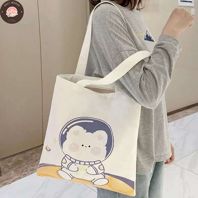 Túi tote 31x34 đeo vai hoạ tiết dễ thương 6 mẫu