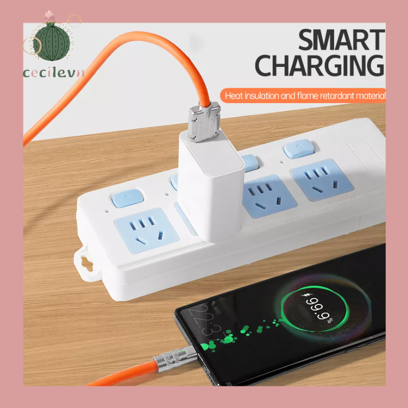 Dây Cáp Sạc Nhanh 120W 6A Bằng Hợp Kim Kẽm Và Silicon Cho Type C-CE